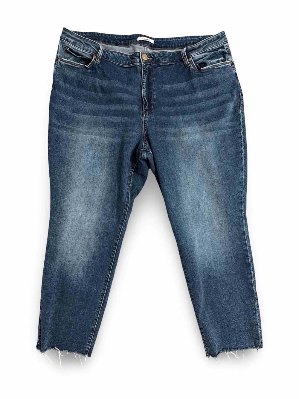 STS Blue Women's Cropped Raw-Hem Dark Wash Ankle Length Jeans